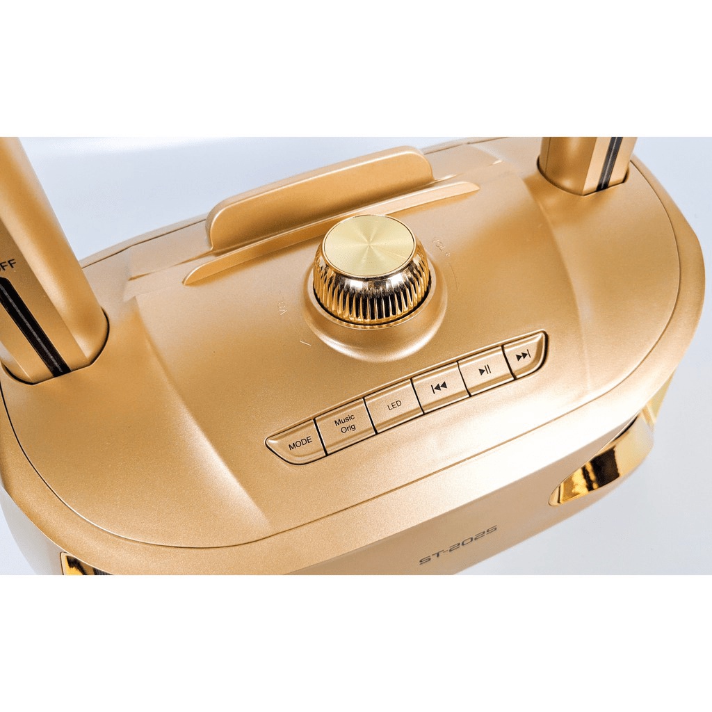 MT MAX Loa bluetooth xách tay karaoke ST 2025 bass đôi đèn led 7 màu, âm thanh sống động. Tặng kèm 2 micro không dây