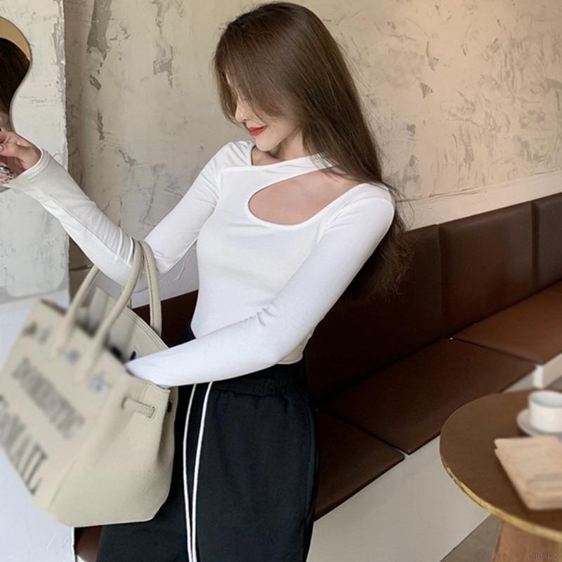 Áo thun nữ tay dài màu sắc trẻ trung quyến rũ