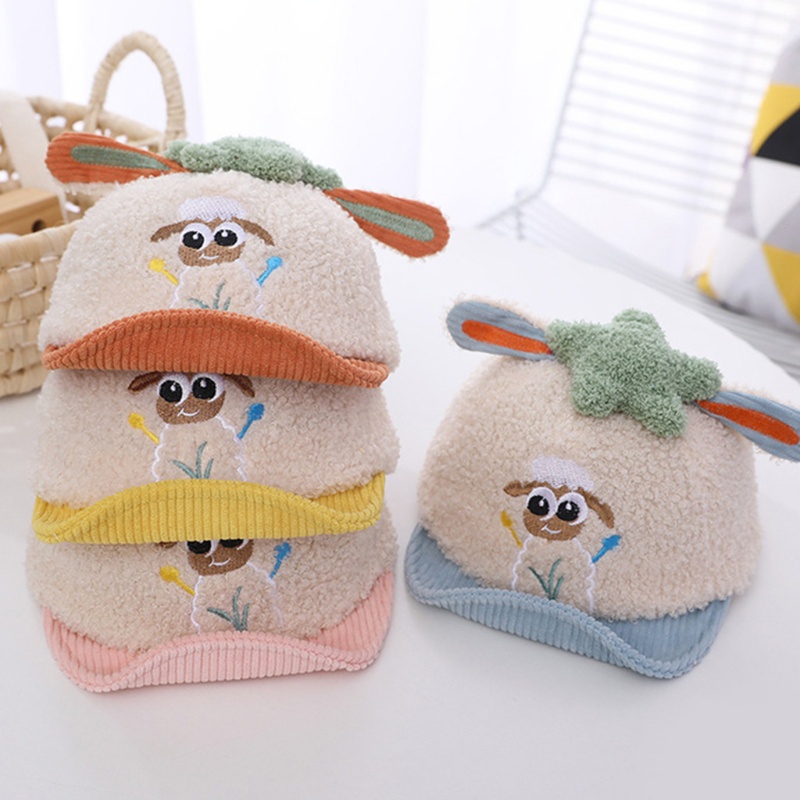 Mũ Lưỡi Trai Bằng Cotton Họa Tiết Thêu Thời Trang Dễ Thương Cho Bé Gái