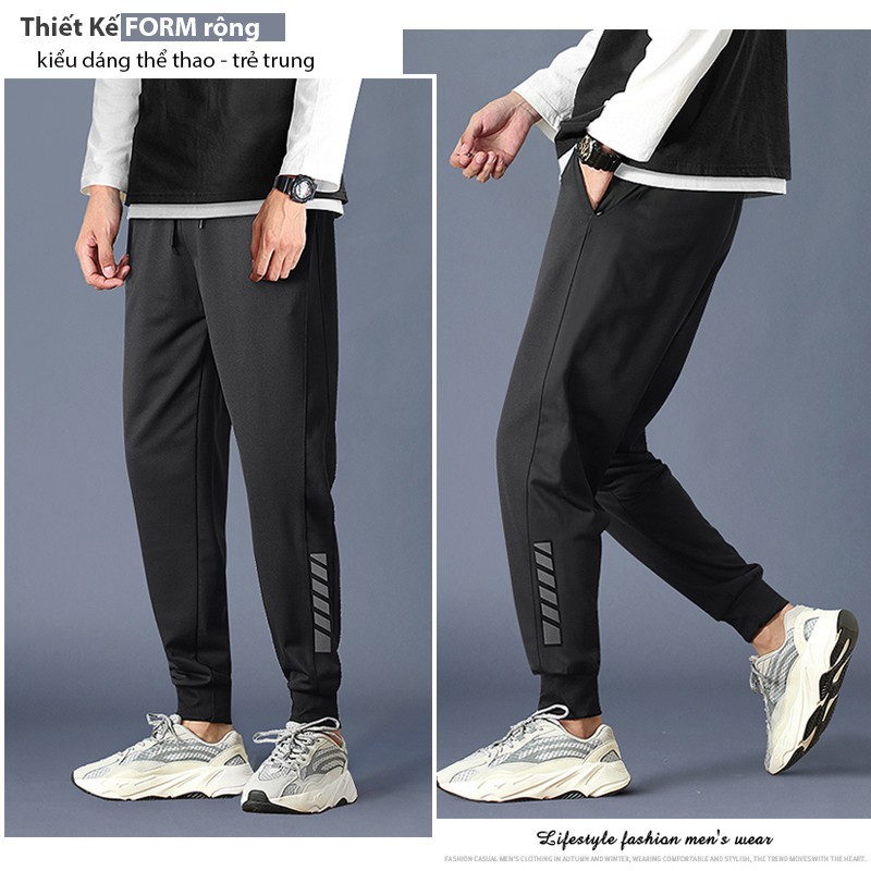 Quần Jogger Thun Thể Thao Nam Form Rộng Co Dãn