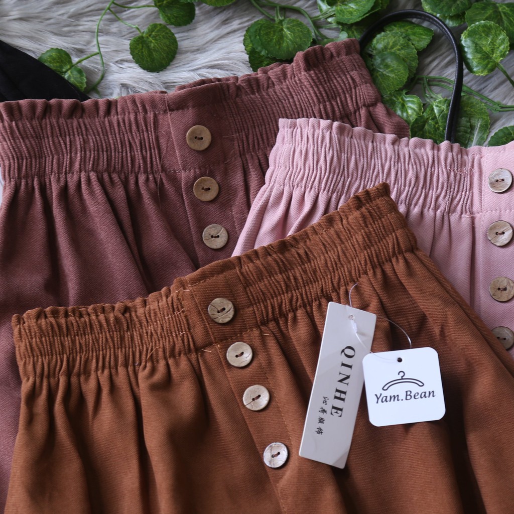 CHÂN VÁY MIDI CẠP 4 CÚC GỖ | BigBuy360 - bigbuy360.vn