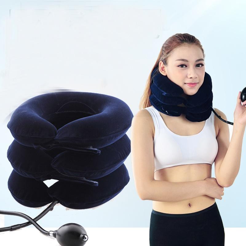 Đai gối hơi  massage hỗ trợ điều trị liệu kéo giãn đốt sống cổ 3 tầng 2020