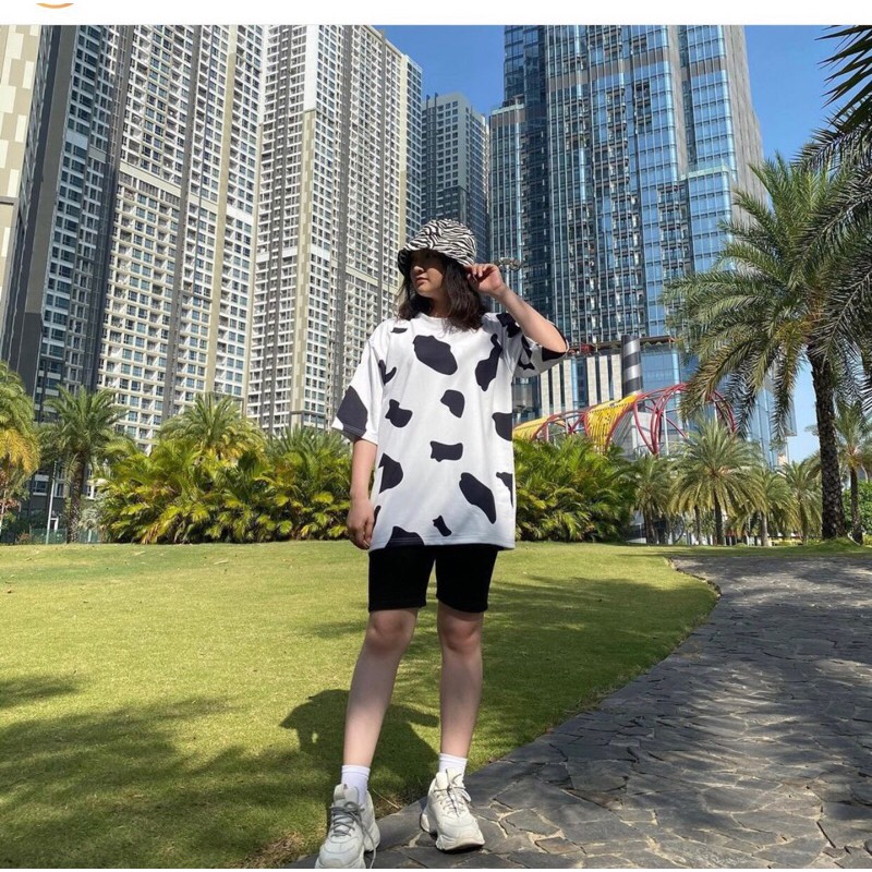 🔅Quần Legging Ngố + Tshirt Bò Sữa