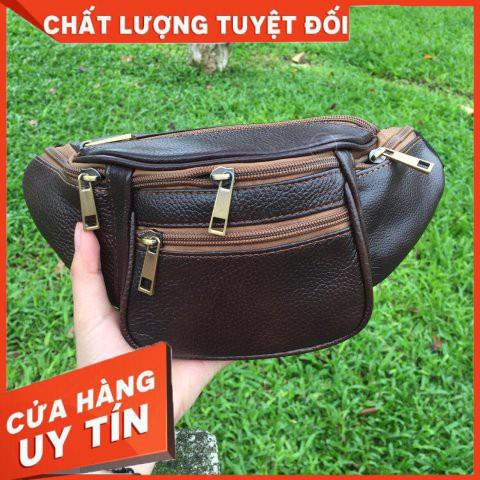 Túi Đeo Chéo Trước Bụng Da Bò , Túi Bao Tử Da Bò 100% MS : #005.