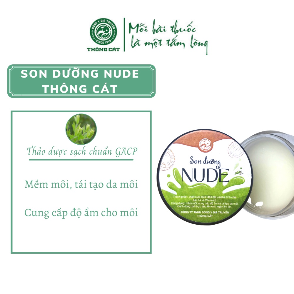 Son Dưỡng Nude THÔNG CÁT Son dưỡng môi giúp mềm môi,  cung cấp độ ẩm, tái tạo da môi làm môi luôn mềm mọng