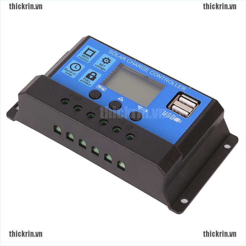 <Hot~new>10A 12V/24V Solar Panel Charger Controller Battery Regulator USB LCD SS