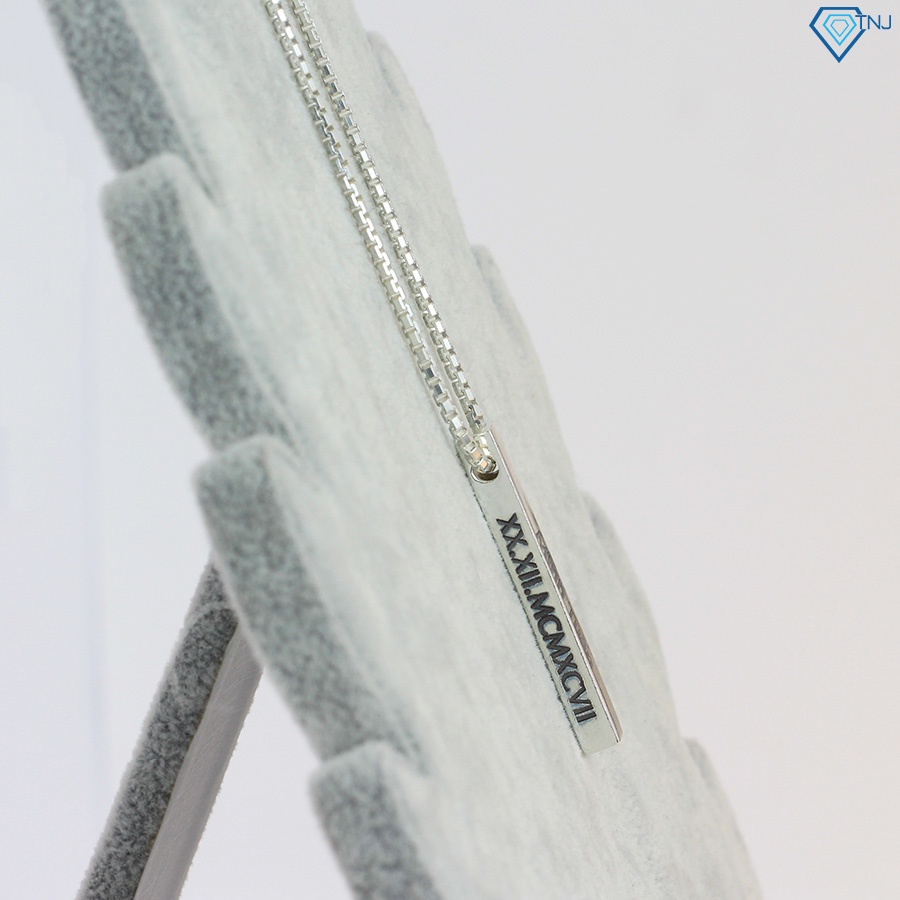 Dây chuyền bạc nam hình trụ vuông khắc tên theo yêu cầu DCA0074 - Trang Sức TNJ