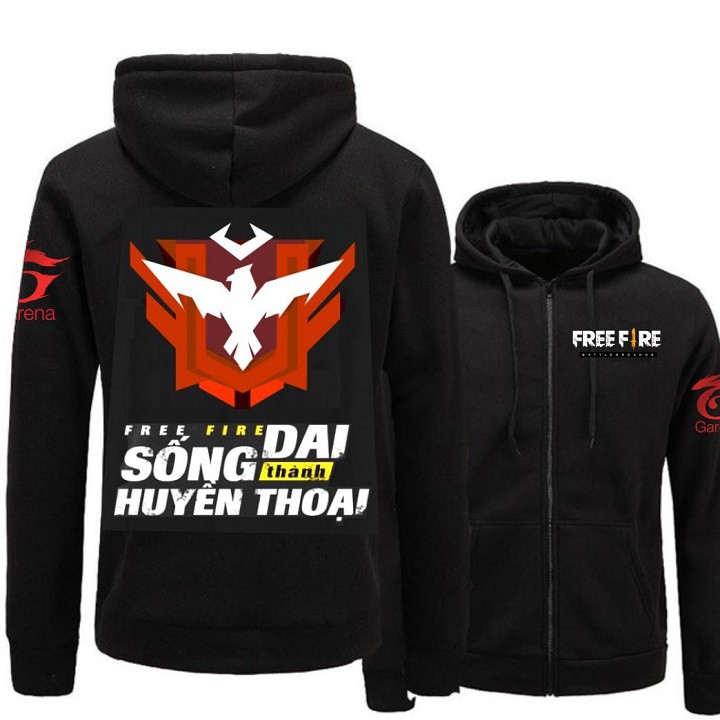 Áo Khoác Free Fire [Đủ size] màu Đen Rank Huyền Thoại
