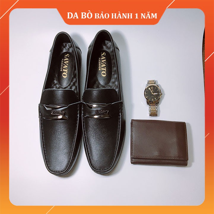 Giày lười nam da bò cao cấp đế khâu LuxWear màu đen có quà tặng kèm tất lười hoặc lót giày cao cấp - GSP | BigBuy360 - bigbuy360.vn