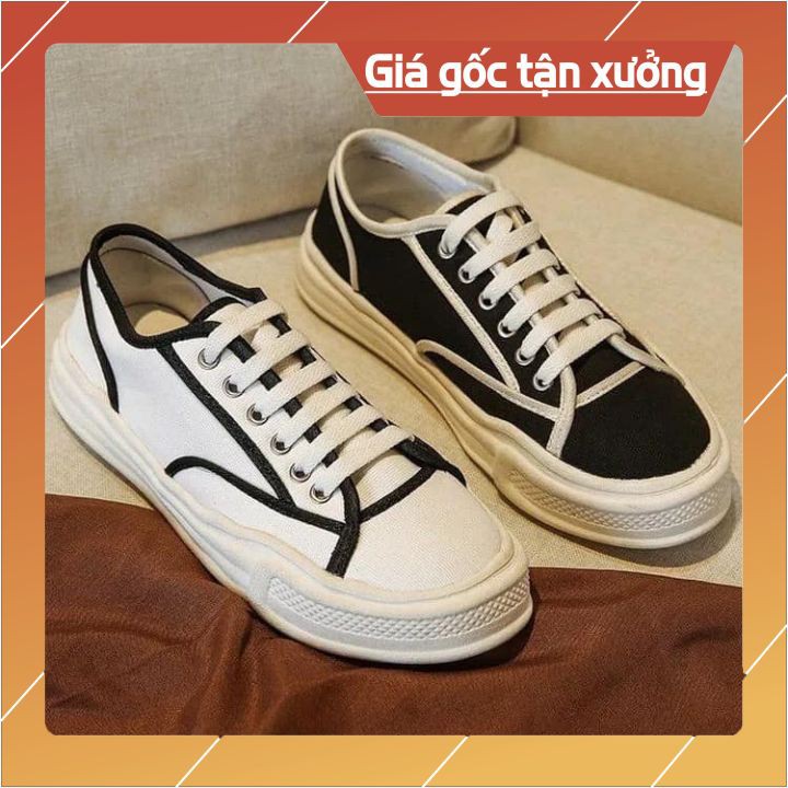 [ORDER] GIÀY BATA CỔ THẤP VIỀN TRẮNG ĐEN