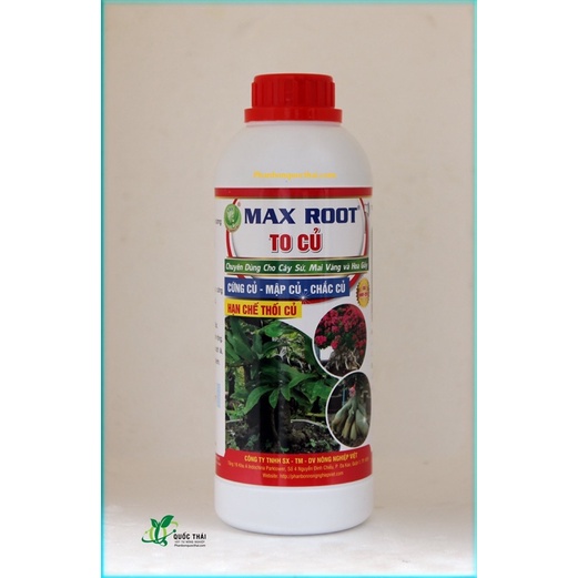 Phân Bón Cho Cây Kiểng, Hoa Sứ To Củ Max Root Chai 1 Lít – Cứng Củ, Mập Củ, Chắc Củ, Hạn Chế Dộp Củ, Thối Củ