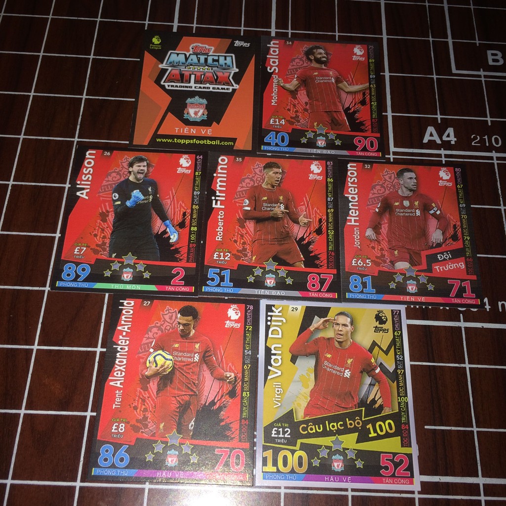 Bộ sưu tập thẻ Match Attax Big Six Ngoại hạng Anh kích thước POCA Việt Nam