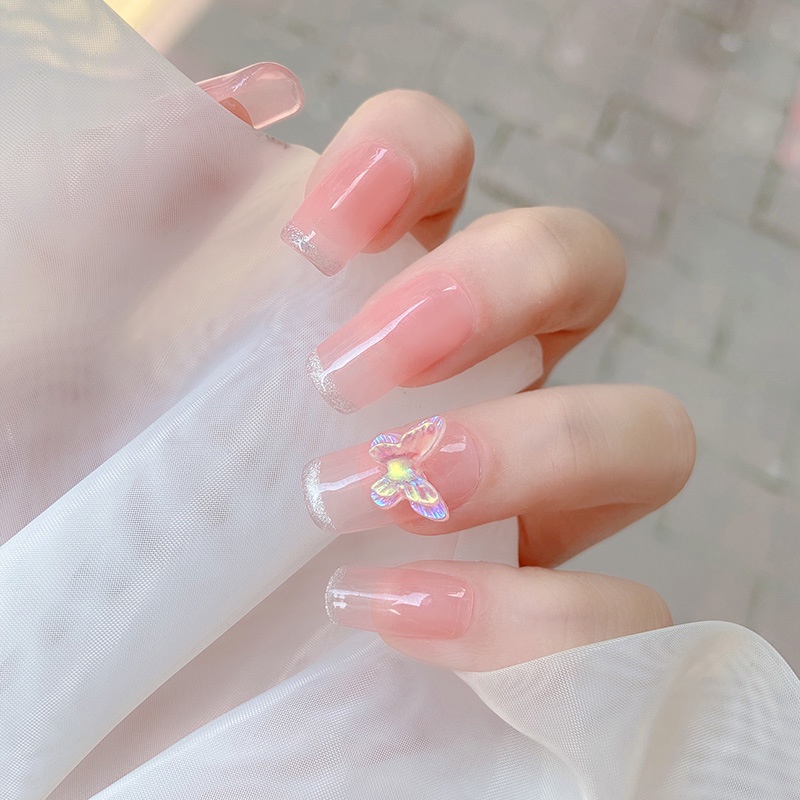Bộ 10 Phụ Kiện Trang Trí Móng Tay Hình Bướm 3D Nhiều Màu