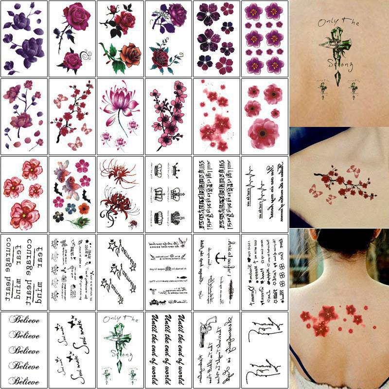 Bán  HÌnh xăm dán 3D cho 15 ngày set 30 miếng hình săm dán tạm thời cho nữ nhiều hình từ hoa cô gái tattoo mini
