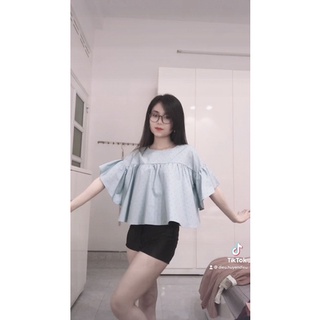 Áo baby doll xanh