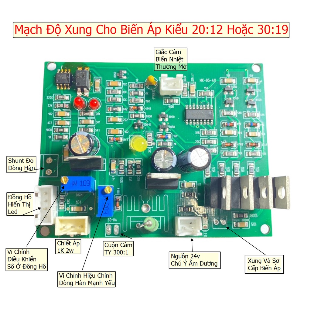 Bo Độ Máy Hàn IGBT kiểu Lái Biến Áp 30:19 Hoặc 20:12