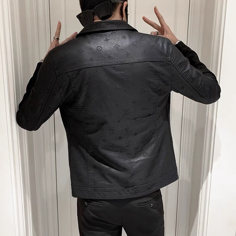 Áo Khoác Da Nam Dập logo LV Hàng Cao Cấp Nhập Khẩu Mẫu Mới Nhất 2022 Hàng Siêu Bền