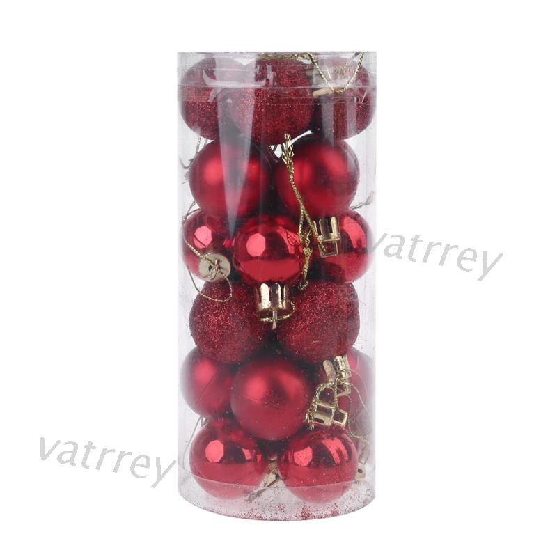 Set 24 Quả Châu 3cm Trang Trí Cây Thông Noel