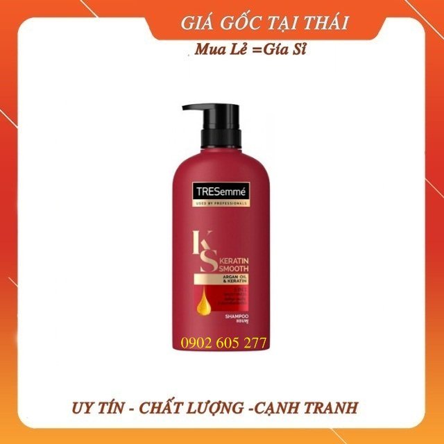 [Hàng chính hãng] Dầu gội, dầu xả Tresemme Keratin Smooth màu đỏ 450ml Thái Lan