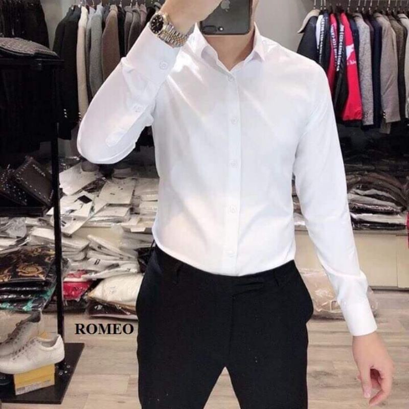 sơ mi công sở nam hộp chất lụa quốc dân