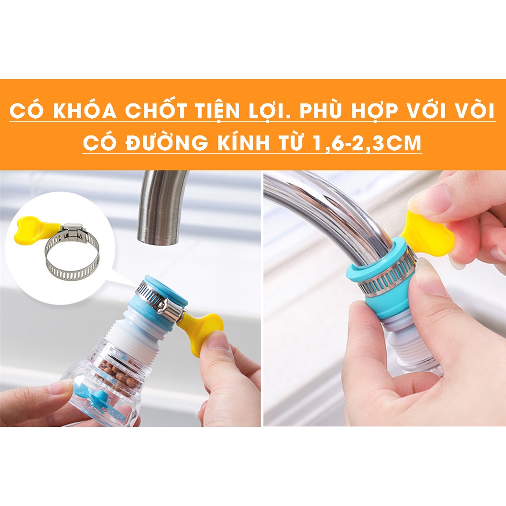 Đầu Vòi Nối Rửa Bát Có Cánh Quạt Tăng Áp Lực Nước Mạnh, Xoay 360 Độ Có Thể Kéo Dài Cho Bồn Rửa Chén