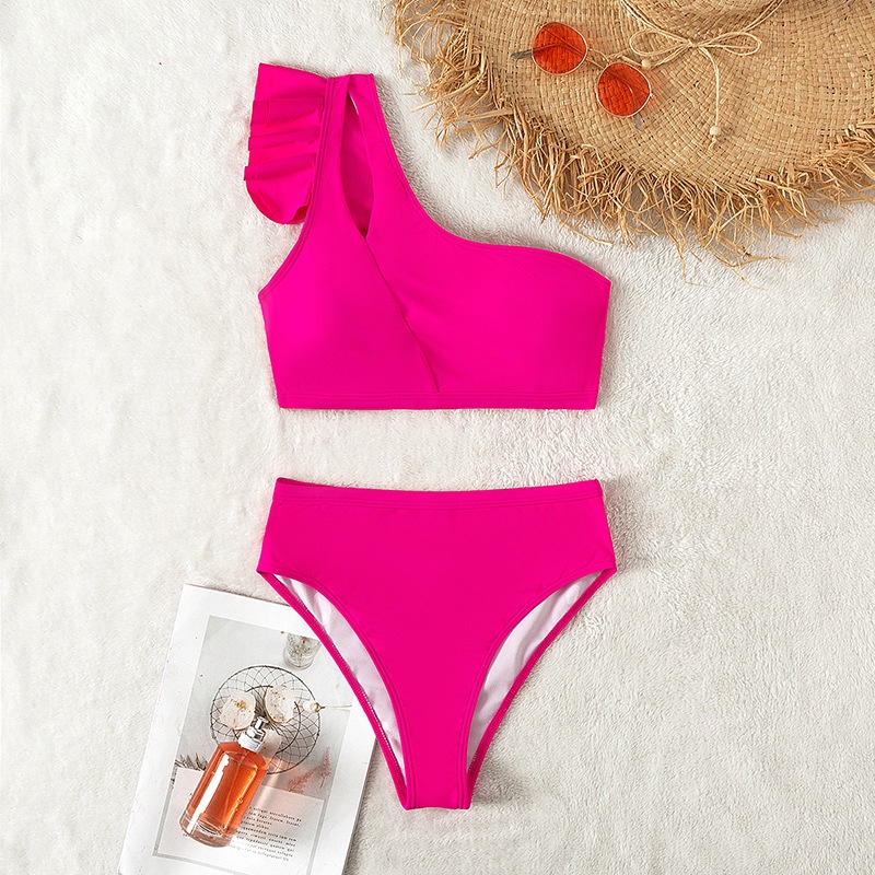 Bộ Đồ Bơi Một Mảnh Lưng Cao Màu Trơn Có Đệm Ngực Cho Nữ H552