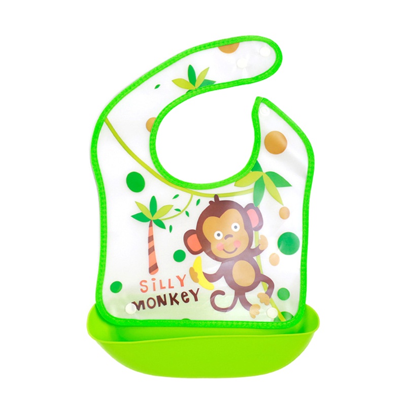 Yếm Ăn Chống Thấm Nước Họa Tiết Hoạt Hình Có Thể Điều Chỉnh Cho Bé