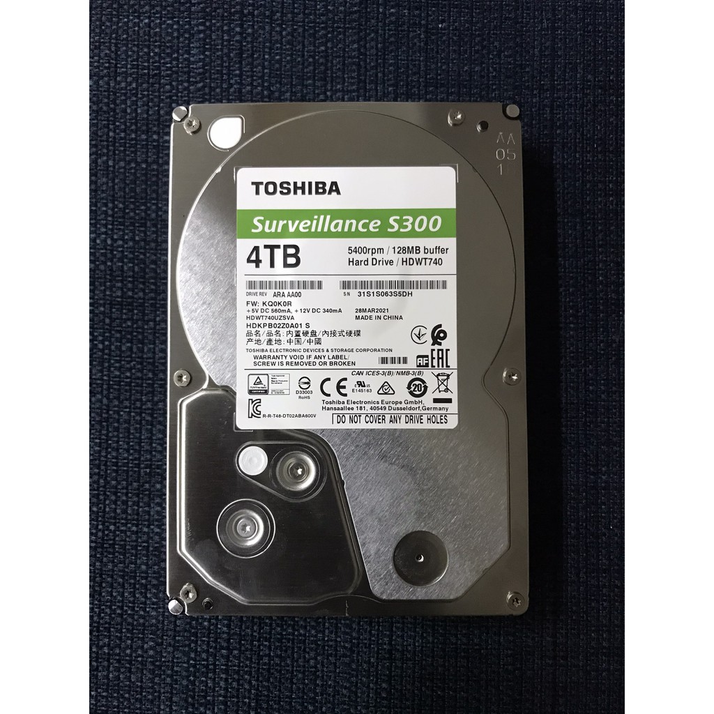 Ổ cứng HDD 4TB TOSHIBA S300 Chính Hãng AMC (Bảo hành 36 tháng)