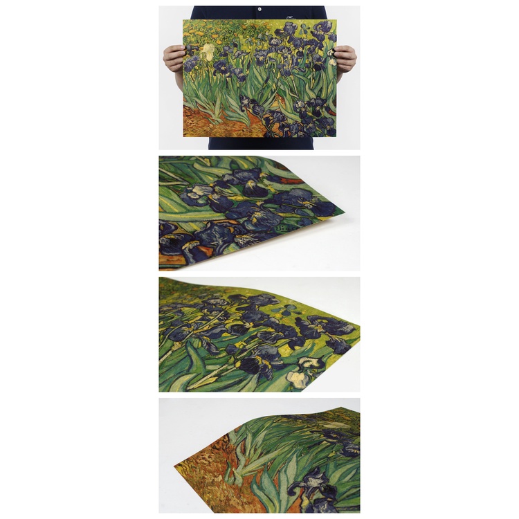 Tranh Sơn Dầu Của Van Gogh Iris B / Retro 36x47cm