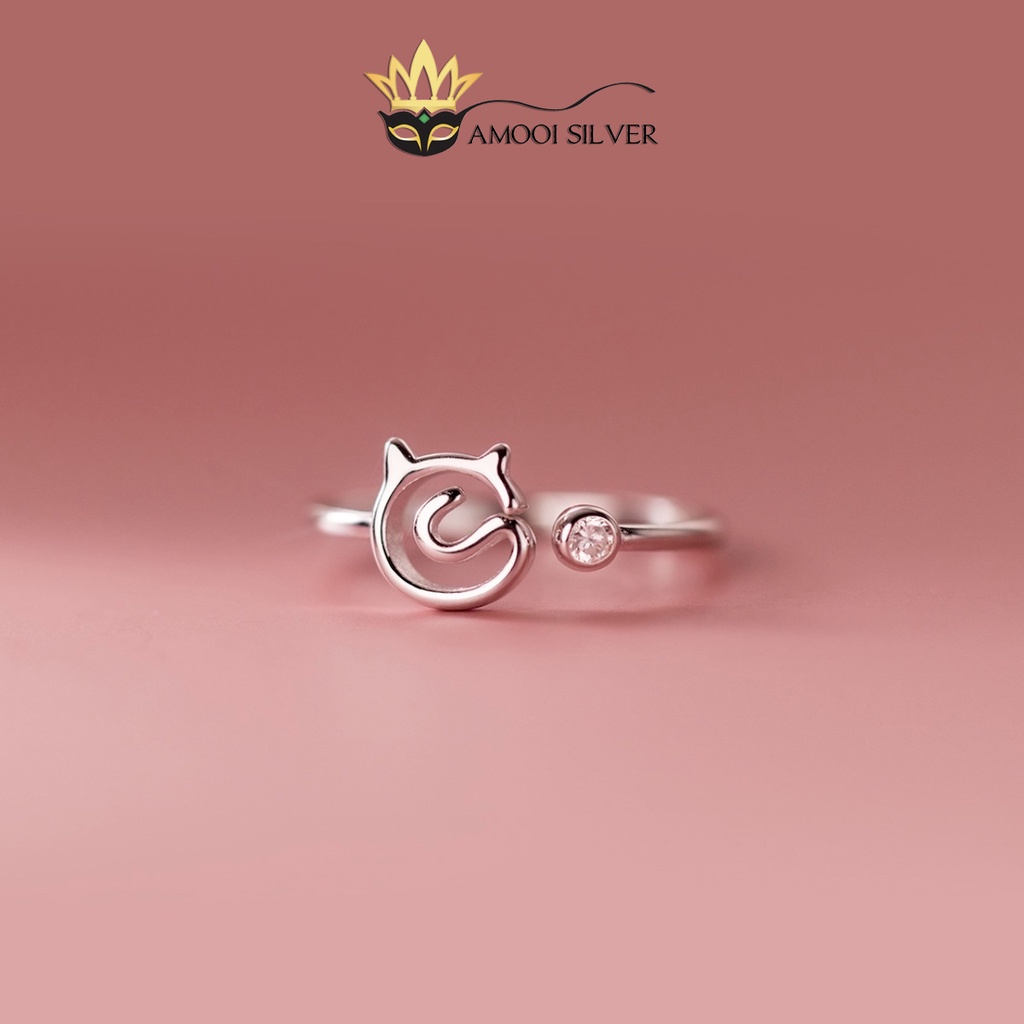 Nhẫn bạc S925 mèo cuộn tròn - Amooi Silver AN101