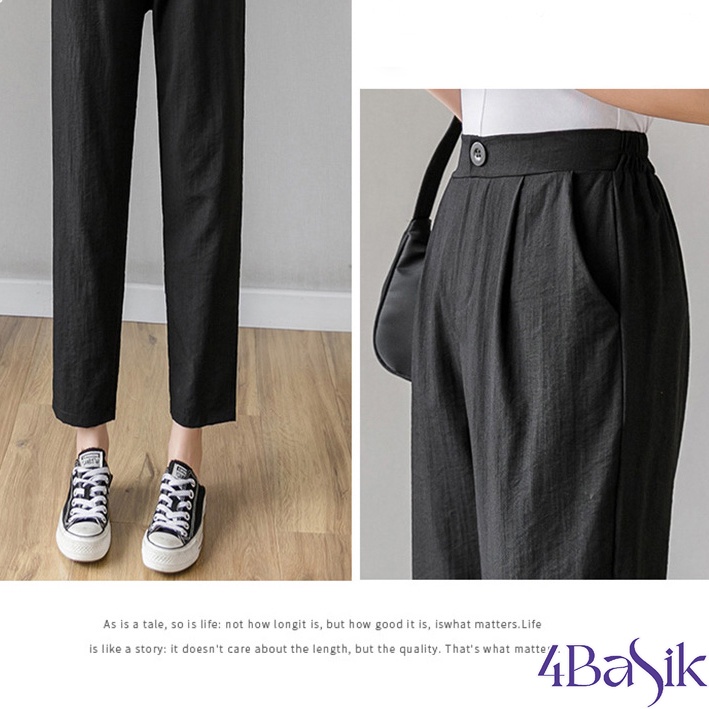 Quần baggy đũi lưng thun giả cúc - QD02