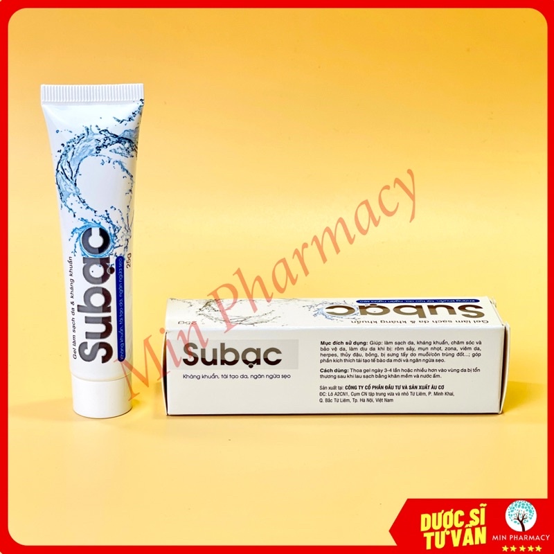 Gel SU BẠC Giúp Sát Khuẩn, Tái Tạo, Ngăn Ngừa Sẹo Trên Da 25g - Minpharmacy