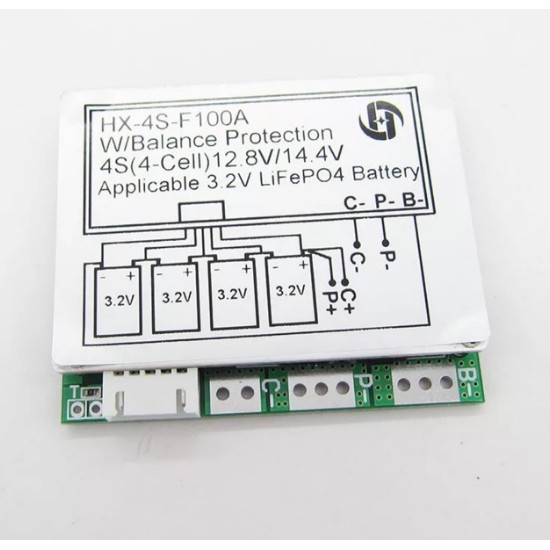 Mạch sạc cân bằng và bảo vệ pin Lifepo4 4S 12.8V - 100A - mạch BMS có kèm dây nối