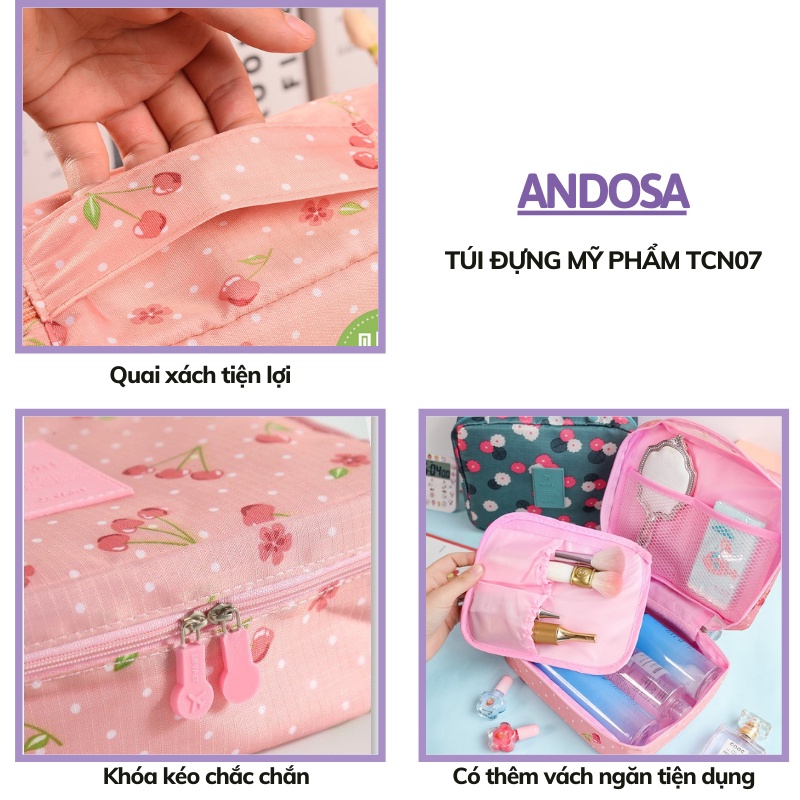 Túi đựng mỹ phẩm đồ cá nhân du lịch nhỏ gọn đẹp cute đa năng cao cấp ANDOSA TCN07