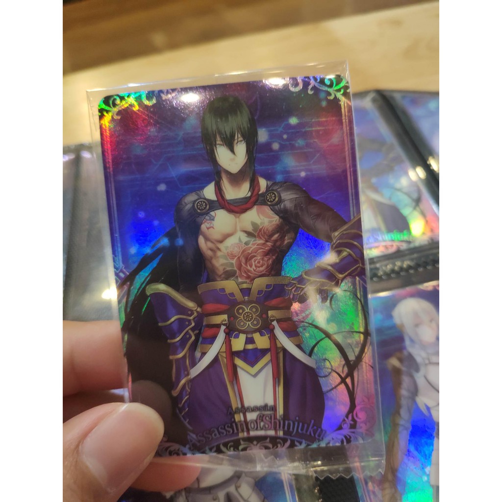Thẻ bài sưu tầm bánh xốp Fate Grand Order FGO Assassin of Shinjuku SP - Super Rare - Tặng bọc bài nhựa bảo quản