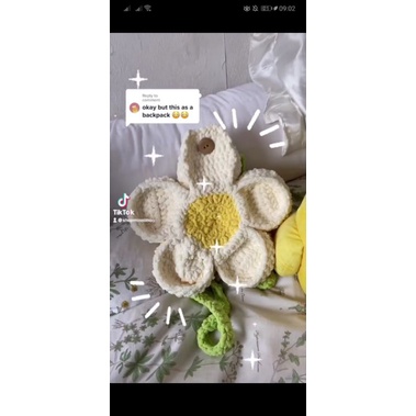Crochet flowers balo bag/balo flowers