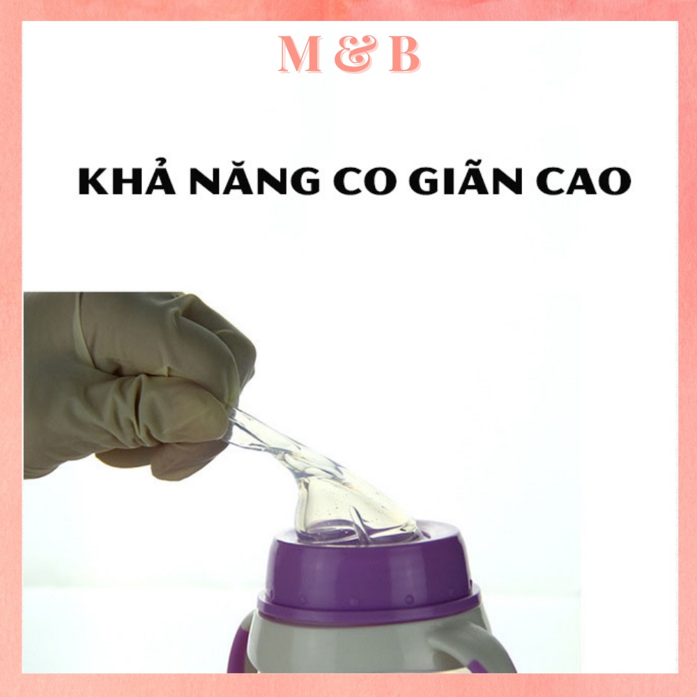 Núm ti quả tạ có van chống sặc cho bé từ 5-8 tháng trở lên để thay thế bình sữa cổ rộng