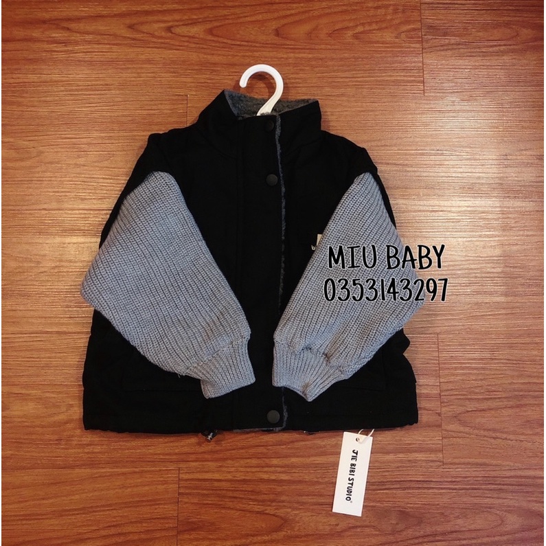 Khoác kaki dày lót lông phối len bé trai hàng qc siêu đẹp