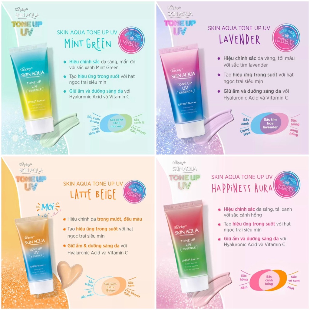 KEM CHỐNG NẮNG Skin Aqua (skinaqua) Tone Up UV Essence SPF 50+, PA++++ (80g)