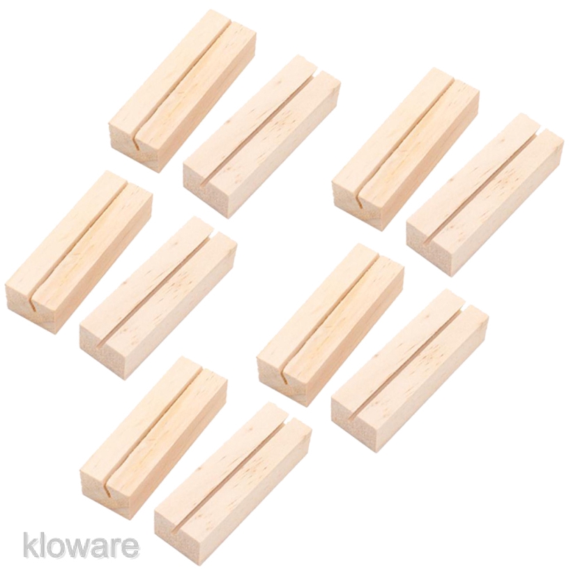 Bộ 10 Đế Gỗ Kẹp Ảnh / Thẻ Ghi Nhớ Để Bàn Tiện Dụng
