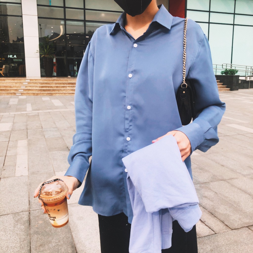 Áo sơ mi nam form rộng  Pastel Premium  phong cách Unisex thời trang AZ - Shop