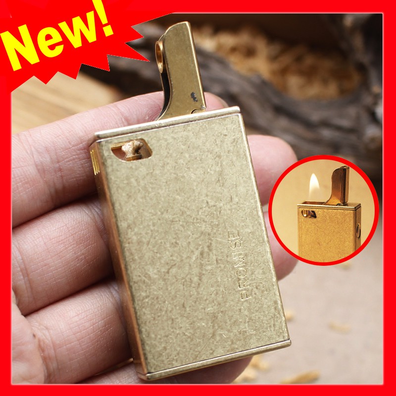 Bật Lửa Hộp Quẹt Xăng Đá Promise BN115-K Thiết Kế Nhỏ Gọn Màu Đồng Bụi Sang Trọng