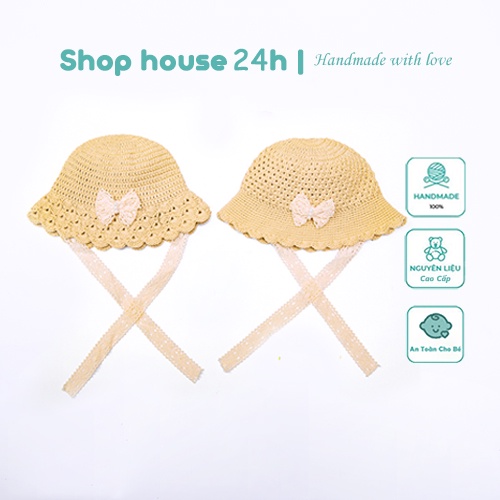 Mũ cho bé gái, mũ trẻ em chất liệu cotton, nón cho bé gái handmade  size từ 0 đến 5 tuổi dễ thương,đáng yêu