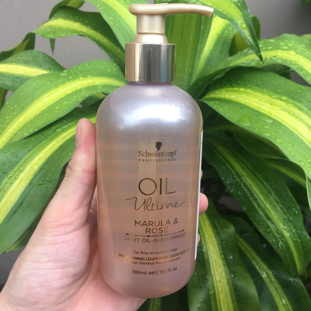 Dầu gội chăm sóc tóc (sợi mảnh đến trung bình) Schwarzkopf OIL Ultime Marula &amp; Rose Light Oil-In-Shampoo 300ml
