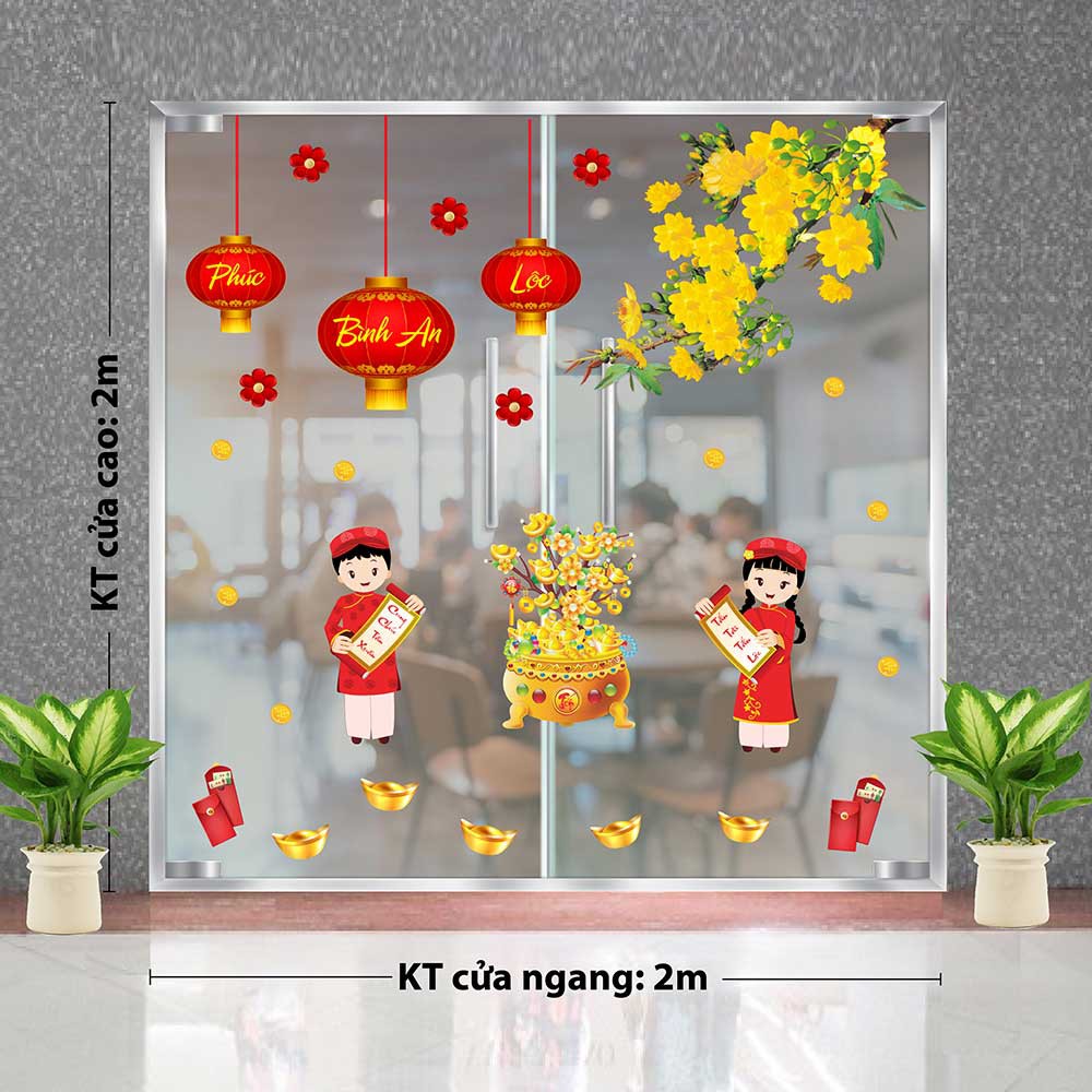 DECAL TRANG TRÍ TẾT 2021 COMBO SỐ 57