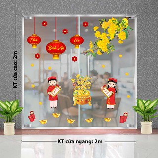 DECAL TRANG TRÍ TẾT 2021 COMBO SỐ 57