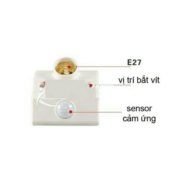 ĐUÔI ĐÈN CẢM BIẾN HỒNG NGOẠI TỰ ĐỘNG PHÁT SÁNG CHO BÓNG ĐÈN KHI THẤY NGƯỜI CHUYỂN ĐỘNG GIÚP TIẾT KIỆM ĐIỆN TỐI ĐA
