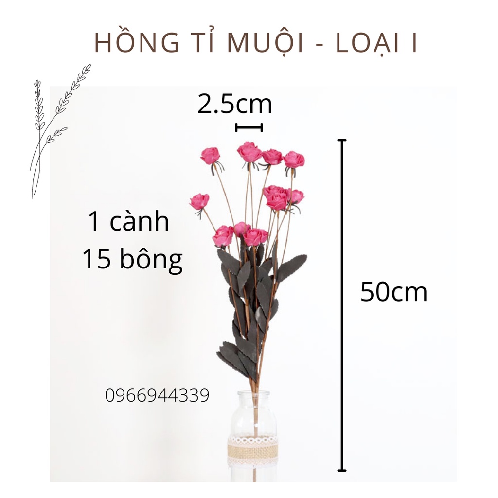 HOA HỒNG TỈ MUỘI MINI hoa giả trang trí Tết SInh Nhật Quà tặng Decor