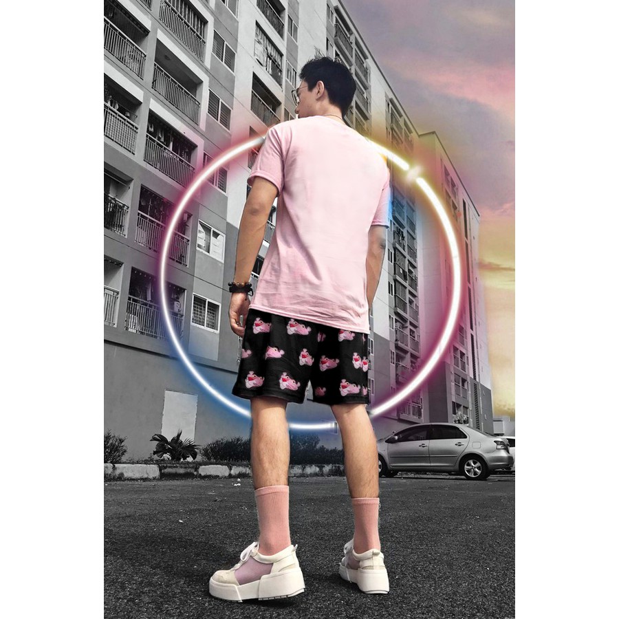Bộ quần áo thun nam nữ unisex hoạt hình báo hồng The Pink Panther