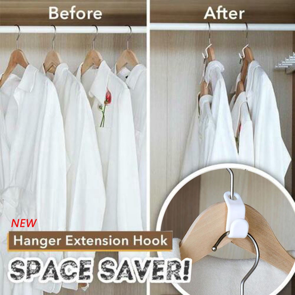 6Pcs Space-saving Closet Connection Thicken White S Shape Hook Clothes Holder/Multi-function Wardrobe Storage Antislip Portable Rack